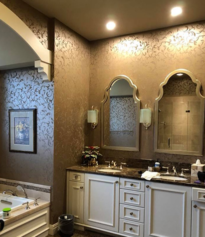 stenciling bathroom
