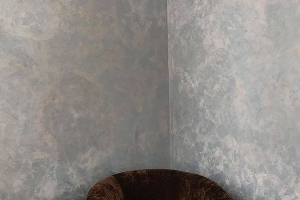 metallic grey wall corner